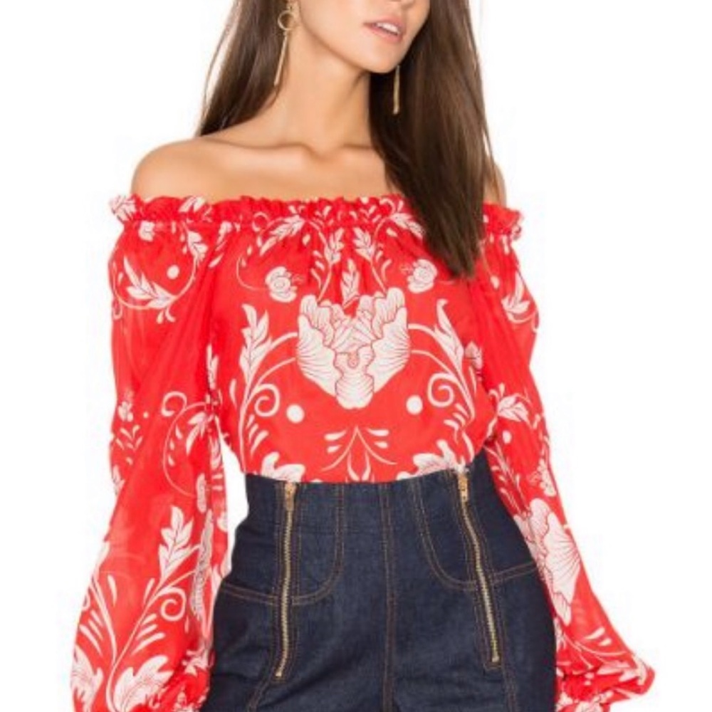 HTF ❤️ Alice McCall Anthropologie My Sweet Lord Off The Shoulder Floral Blouse✨